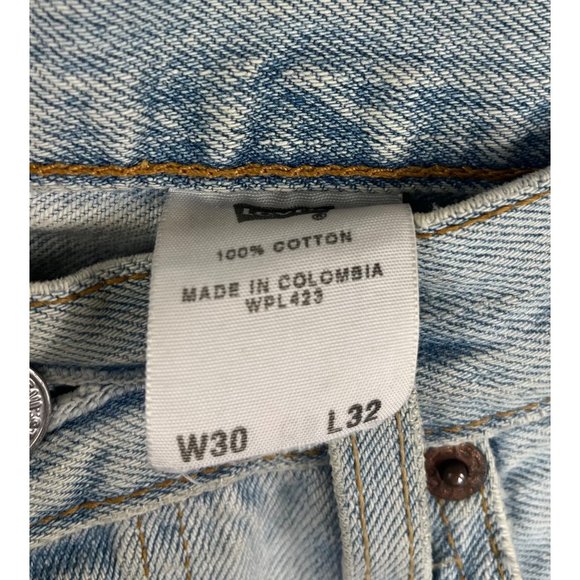 Levis 501 colorful patch work cut off button fly shorts sz 30 - Picture 9 of 10